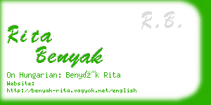 rita benyak business card